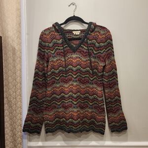 Royal Robbins Hooded Multicolor Knit Sweater - M